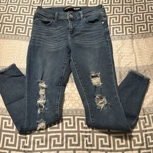 Express Women’s Distressed Ankle Leggings Blue Jeans
